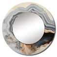 thumbnail image 2 of Designart "Simplistic Geode Panorama" Stone Geode Beige Large Round Mirror - Round Bedroom Mirror Wall Decor - Traditional Round Printed Mirror - 36" x 36", 2 of 6
