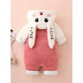 thumbnail image 3 of Diconna Infant Baby Fuzzy Bunny Costume Long Sleeve Hood Coat Button Down Warm Rabbit Romper, 3 of 4