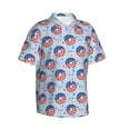 thumbnail image 2 of Balery Donut with the USA Fag Print Men's Hawaiian Shirts Short Sleeve Beach Shirt Relaxed Fit Vacation Button Down Shirts-X-Large, 2 of 9
