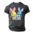 thumbnail image 2 of ZQUUVOU Men's T-Shirt Casual Short Sleeve Easter Printed Crew Neck Shirts (Gray,L), 2 of 4