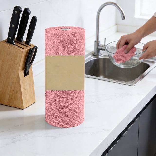 Paño de mano desechable, apto para uso en seco y húmedo, absorbente y absorbente de aceite, para limpiar el cabello, 20 hojas por rollo, paño de limpieza de poliéster