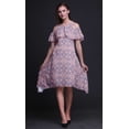 thumbnail image 2 of Bimba Damask Print Womens Chic Style Cold Shoulder Shift Dress Summer Tunic -Small, 2 of 6