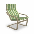 thumbnail image 1 of Striped Armchair Pad and Slipcover, Mimosa Spring Flower Leaves on Striped Back March Blossoms Feminine Design Art, 1 Piece Soft Cushion Replacement with Removable Cover, Yellow Green, by Ambesonne, 1 of 1