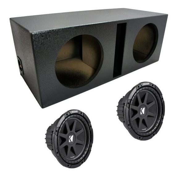 Dual 10" Loaded Kicker C10 Subwoofer Box Enclosure Package W/ 2 Ohms Impedance
