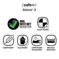 thumbnail image 2 of Diono Solana 2 Latch Backless Booster Seat, Belt-Positioning, LATCH System, 40–120 lb, Black, 2 of 13