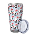 thumbnail image 2 of Lsque Panda And Rose Pattern 20oz Car Cup with Lid and Straw, Insulated Coffee Cup with Straw Topper, Spill Proof Travel Coffee Mug, Stainless Steel Tumble-Without Straw, 2 of 8