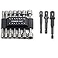 thumbnail image 2 of PANOVOS 17pc Power Nuts Driver Drill Bit Tools Set Metric Socket Wrench Screw 1/4'' Driver Hex shank/Impact Socket Adapters Set, 2 of 2