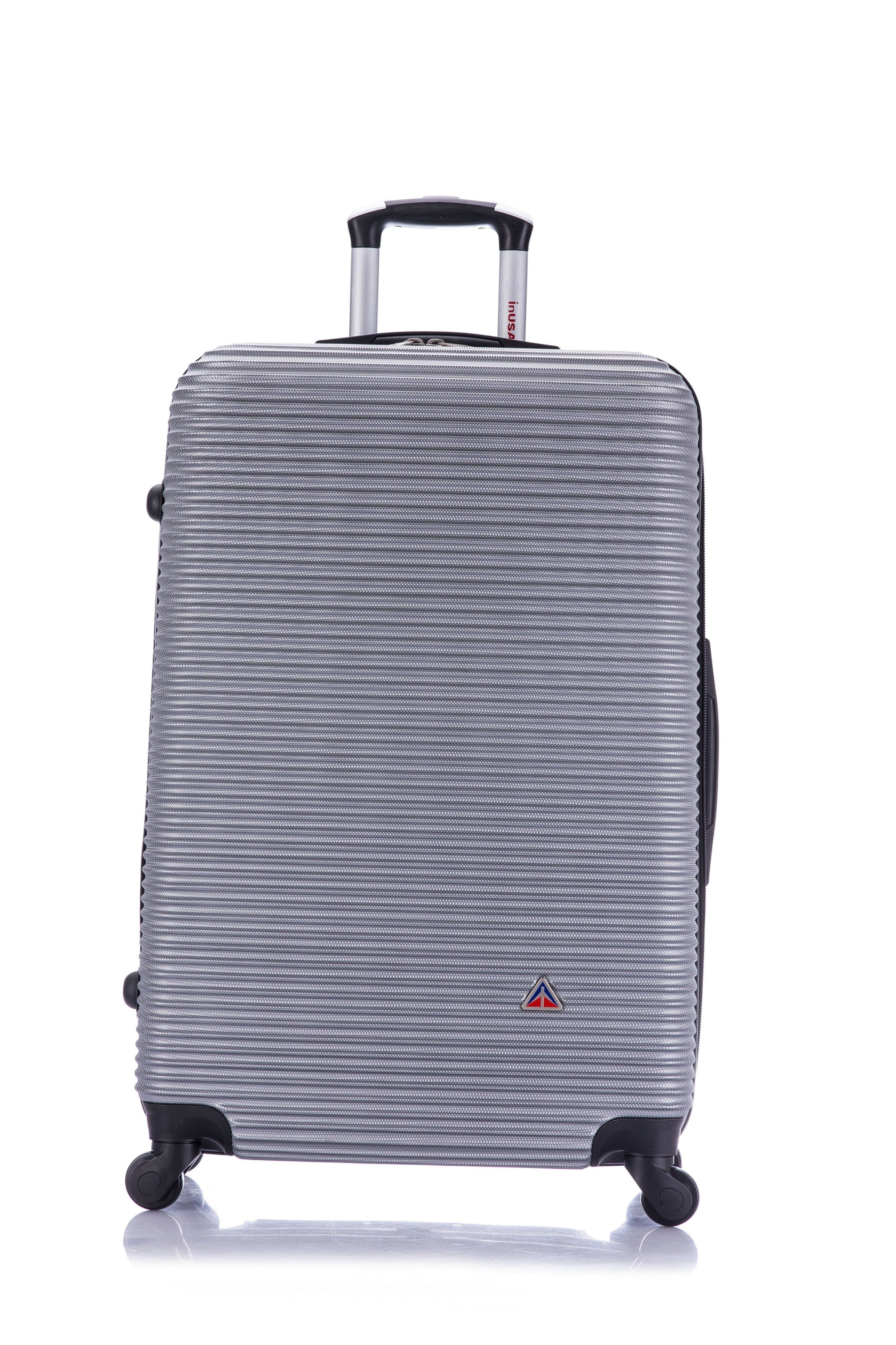 InUSA Royal 28" Hardside Lightweight Luggage with Spinner Wheels, Handle, and Trolley, Silver
