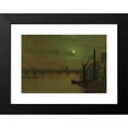 thumbnail image 2 of John Atkinson Grimshaw 24x17 Black Modern Framed Museum Art Print Titled - Waterloo Bridge, London, Looking East (1883), 2 of 5
