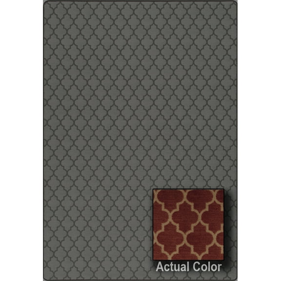 Milliken Imagine Area Rug ESSEX Essex Poppy Lattice Crosshatch 3' 10" x 5' 4" Rectangle