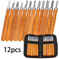 thumbnail image 1 of Kit Sculpture Bois Outils, 12 PCS Versailles Kit Sculpture Bois avec pierre à aiguiser et sac de rangement, Décapage Couteau Sculpture sur Bois, DIY Outil de Sculpture pour Charpentier, Amateur esquí esquí Gafas de esquí, 1 of 5