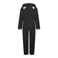 thumbnail image 5 of Womens Sherpa Jumpsuit,Women's Fuzzy Pajamas Long Sleeve Adult Cat Ears Onesie Pajamas for Women Fleece Winter One-Piece Zipper Hooded Rompers Plush Sleepwear Loungewear, 5 of 7