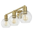 thumbnail image 3 of SAFAVIEH Sunetta 3-Light LED Brass Iron Wall Sconce with Clear Shade, 3 of 7