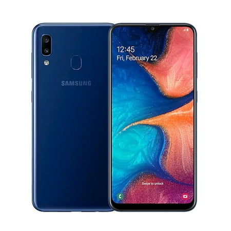 Samsung Galaxy A20 A205G 32GB Dual Sim Unlocked GSM Phone w/ Dual 13MP Camera - Deep Blue
