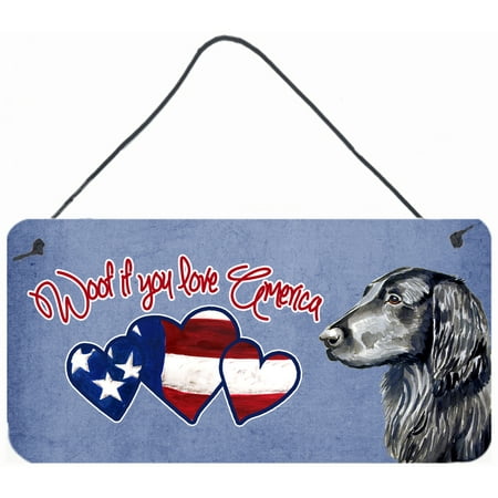 Woof if you love America Flat Coated Retriever Wall or Door Hanging Prints