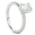 thumbnail image 2 of Pompeii 2 1/4CT Oval Moissanite & Lab Grown Diamond Engagement Ring White or Yellow Gold, 2 of 5