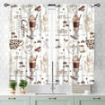 thumbnail image 3 of Coffee Curtains for Kitchen, Farmhouse Coffee Time Vintage Retro Watercolor Latte Tea Cup Country Cottage Rustic Small Kitchen Curtains for Bedroom Cafe Living Room Bathroom 2 Panels, 55x39 Inch, 3 of 4