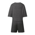 thumbnail image 2 of Women's Summer Pajama Set - 100% Cotton Solid Color Sleepwear, Loose Fit Short Sleeve & Shorts Lounge Set,for Size S, 2 of 6