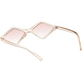 thumbnail image 4 of Geometric Diamond Shape Sunglasses Slim Arms Neutral Colored Lens 54mm (Pink / Pink Gradient), 4 of 4