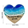 thumbnail image 3 of Inspirational Heart-Shaped Resin Beach Art Decor, Ocean Wave Desk Ornament, Motivational Gift for Teachers, Nurses, Unique Appreciation Keepsake, Never Forget The Difference You Make, 3 of 3