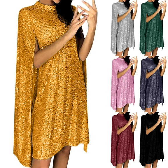 YHAJDS Women's Casual Dress,Women's Dresses Sleeveless Solid Color Sequin Maxi Dress Plus Size Dresses Elegant Formal Gown Fall Inspired Floor Length Dress for Special