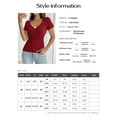 thumbnail image 4 of yunLCZ Women Shirts Short Sleeve Crop Tops For Women V Neck Down Crop Tee Slim Fit Trendy Basic Crop Tops, 4 of 6
