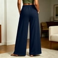 thumbnail image 4 of Qodauz Wide Leg Sweatpants Women Pleated Baggy Casual Pants Button Elastic Waisted Athletic Pant S-2XL, 4 of 7