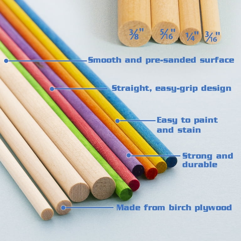 Wooden Dowel - (various sizes and colors)