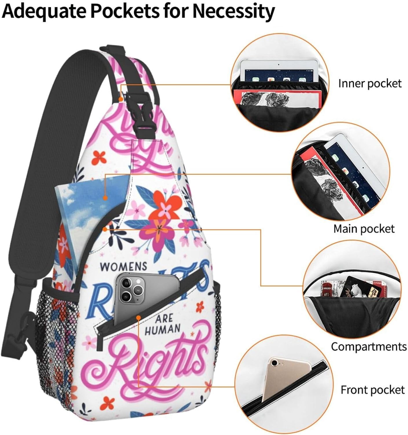 Women's Equality Day Sling Bag Crossbody Hiking Travel Chest Bags Backpack Shoulder Daypack for Women Men