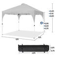 thumbnail image 3 of Yaheetech 10x10 FT Pop Up Canopy Tent with Roller Bag, Light Gray, 3 of 9