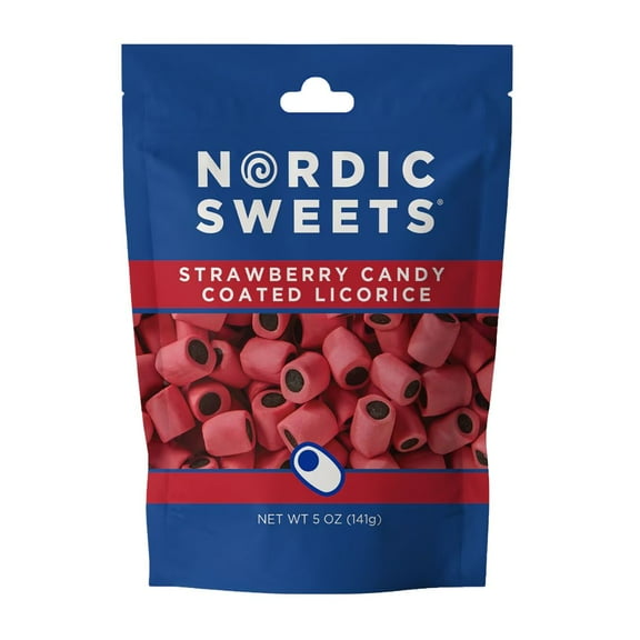 Nordic Sweets Strawberry Candy Coated Licorice, 5oz (Pack of 3)