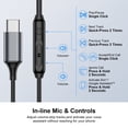 thumbnail image 3 of Type C Headphones Wired, FiveBox USB C in-Ear Wired Earbuds Type C Earphones with Microphone & Remote Control, Bass Stereo Noise Cancelling Headphone Compatible for iPhone, Samsung, Pixel, Black, 3 of 6