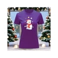 thumbnail image 1 of Playera Blusa Con Estampado De Muñeco De Nieve Navidad Color Morado Talla Mediana Marca Emil SaEs, 1 of 4