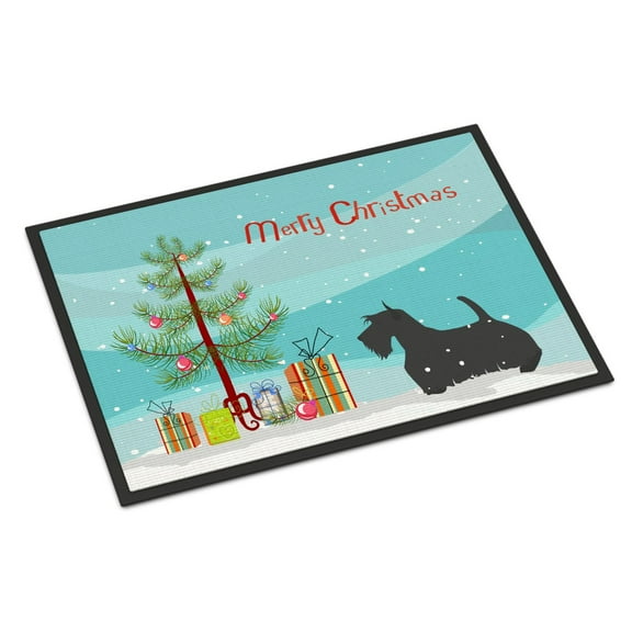 Scottish Terrier Merry Christmas Tree Door Mat