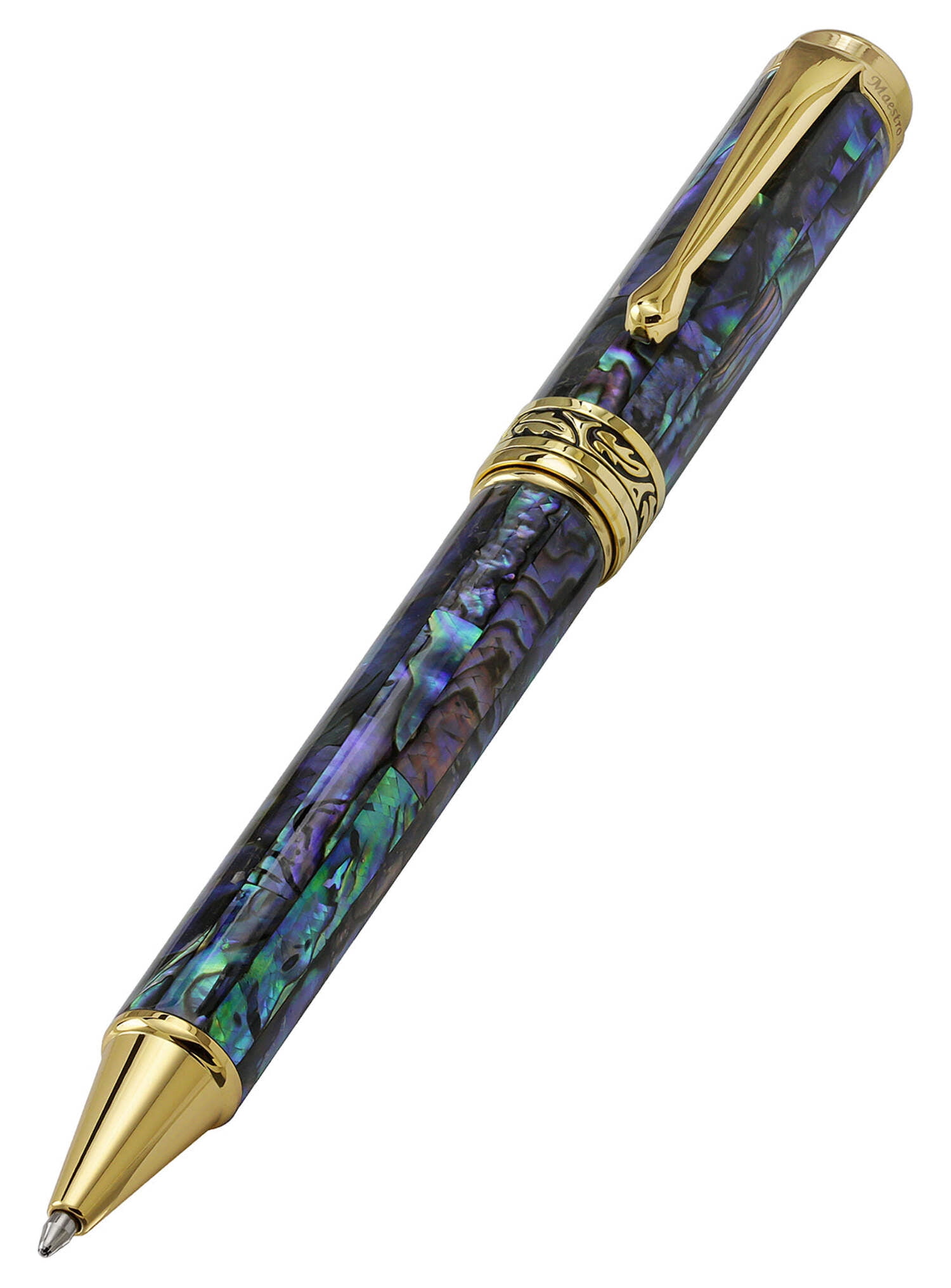 Xezo Xezo Maestro® Paua Abalone Sea Shell Ballpoint Pen - 18K Gold Plated