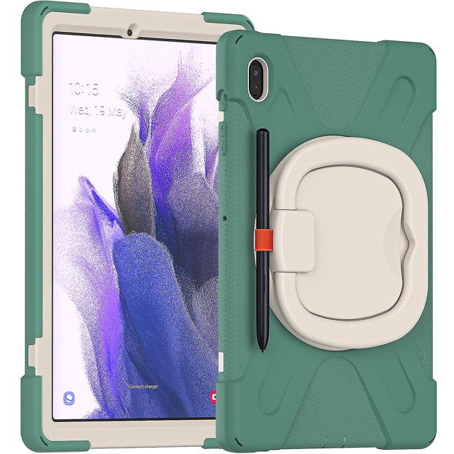 Funda protectora de color para Samsung Tab S7 Fe de 12,4 pulgadas con soporte para bolígrafo, anillo ajustable grande y protección contra golpes.