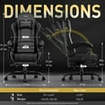 thumbnail image 5 of HLDIRECT Gaming Chair, Gamer Chair with Lumbar Massage, Ergonomic Video Game Chair with Pocket Spring Cushion, Computer Chair for Adults, Black, 5 of 8
