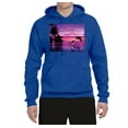 thumbnail image 2 of Wild Bobby, Majestic Dolphins Jumping During Sunset, Animal Lover, Unisex Graphic Hoodie Sweatshirt, Royal, 3XL, 2 of 3