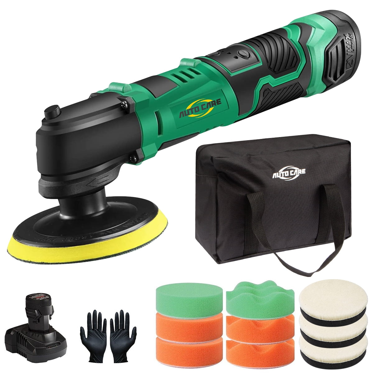 4" Mini Cordless Car Polisher Rotary Buffer Kit with Battery for Waxer, 600-3000 RPM, 5-Speeds
