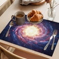 thumbnail image 3 of Sun Explosion Placemats Set of 8 Modern Abstract Art Galaxy Universe Place Mats Indoor Wipeable Table Mats Washable Cloth Dining Table Placemats for Kitchen Holiday Party Home Decor 13x19 Inch, 3 of 9