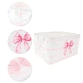 thumbnail image 4 of Unique Bargains 1 Pc Storage Basket with Handles Bow Print Gift Basket 14.9"x10.2"x8.6" Light Pink White, 4 of 6