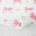 thumbnail image 5 of spefrowx Watercolor Bow Quilt Full for Girls, Kawaii Pink Love Heart Full Bedspread Sets, 3-Piece, 5 of 7