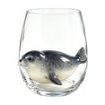 thumbnail image 2 of SLYNSHome Stemless Wine Glass Sea Animals Printed Design, Clear Coastal Nautical Tumbler For Wine Water, Ocean Lover Home Bar Decor, 2 of 5