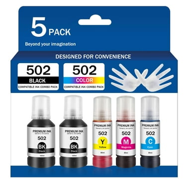 502 Ink Refill Bottles (Non-Sublimation Ink) Replacement for Epson 502 T502 Refill Ink Refill Bottles, Compatible with Use for EcoTank ET-2850,4760,4750,3830,3850,2700,3760,15000 Printer
