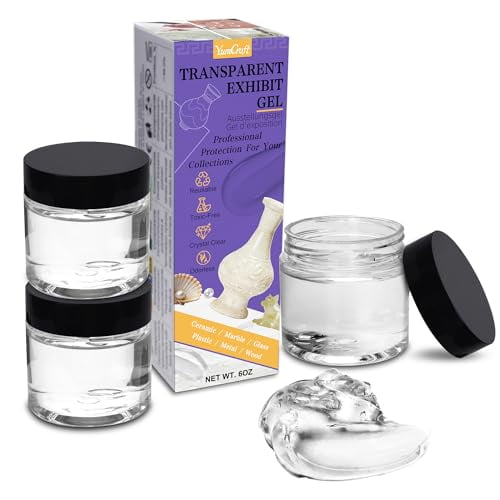 6oz Exhibit Gel for Museum, Removable Clear Museum Putty for Museum Collections, Reusable Museum Wax Fixed Collection and Decorations, No Residue Exhibit Wax Prevent Vibration, Falling