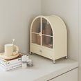 thumbnail image 3 of Gabinete de almacenamiento de cajón de cosméticos estilo ins de hierro forjado pequeño de escritorio con estante de Color dopamina, 3 of 4