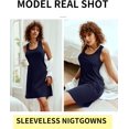 thumbnail image 3 of Sleepwear for Women Tank Nightgown Chemise Racerback Sleeveless Sleep Dress, 3 of 11