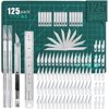 125 PCS Precision Carving Craft Hobby Knife Kit Include 110 PCS Carving Blades with 2 Handles, 11PCS Art Blades with 1 Handles, Cutting Board, Steel Rule for DIY Art Work Cutting, Hobby, Scrapbook