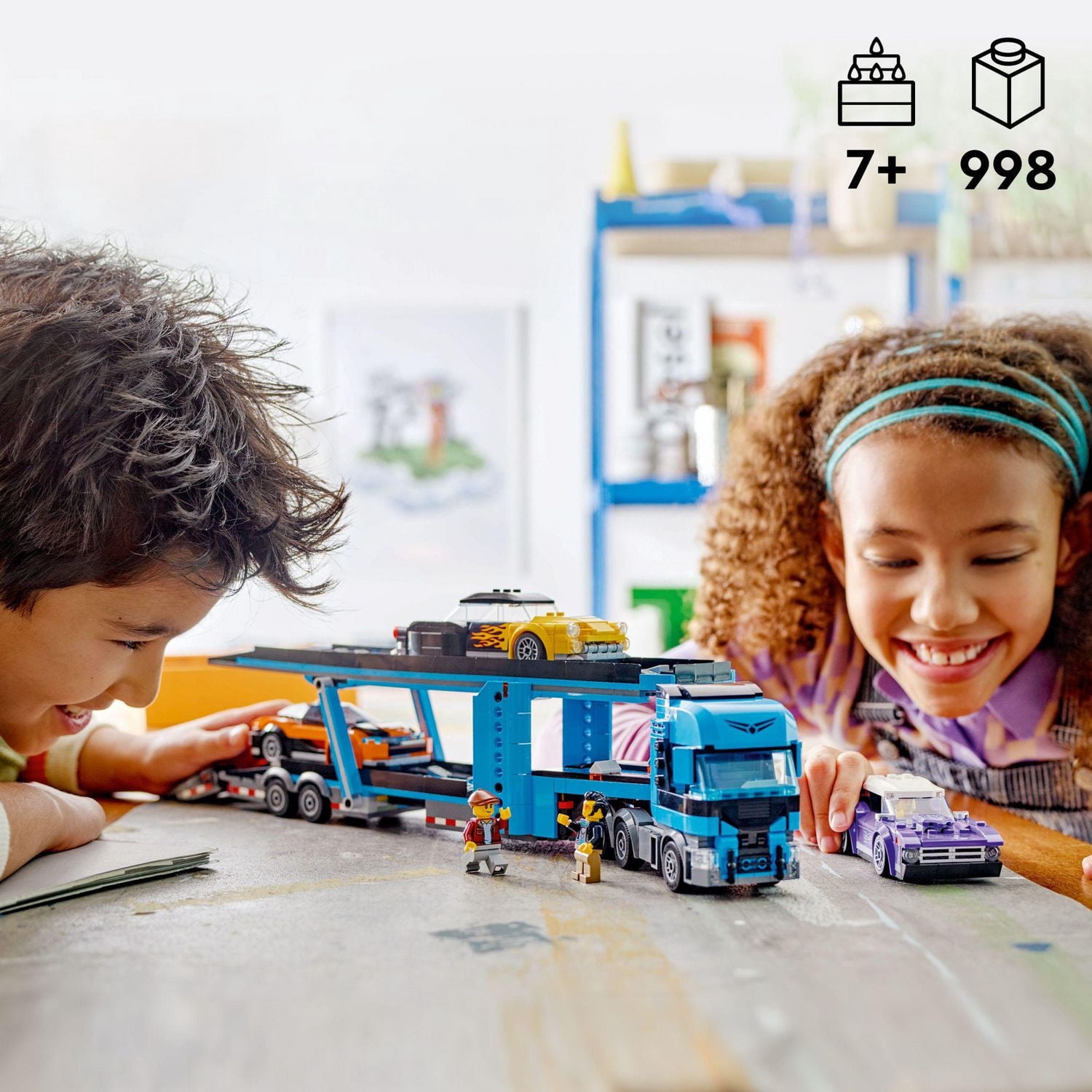 LEGO City Car Transporter Truck with Sports Cars Playset, Car Toy, 4 Vehicle Toys for Ages 7 and up, 60408
