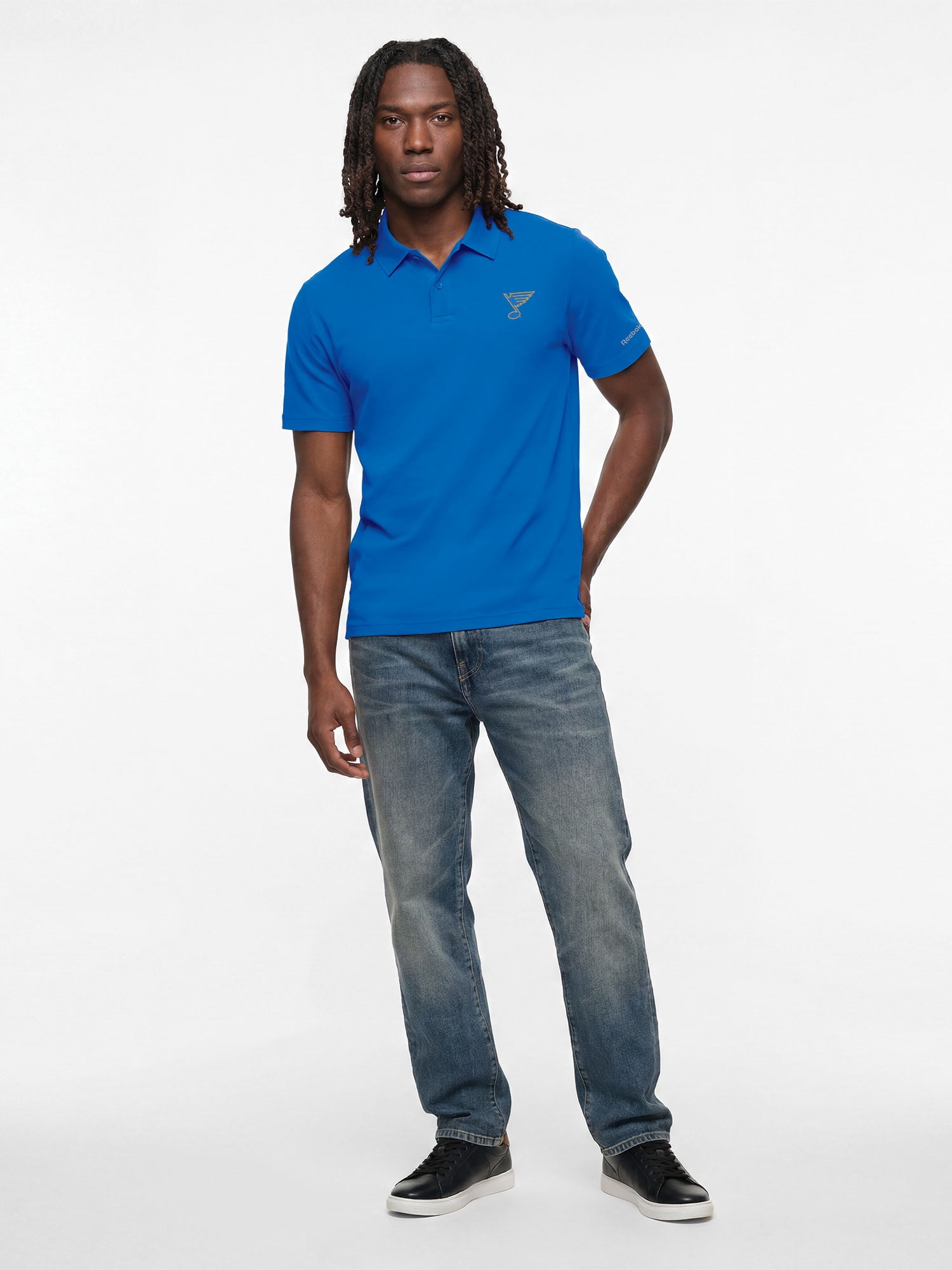 St. Louis Blues Reebok Mens Short Sleeve Polo Shirt